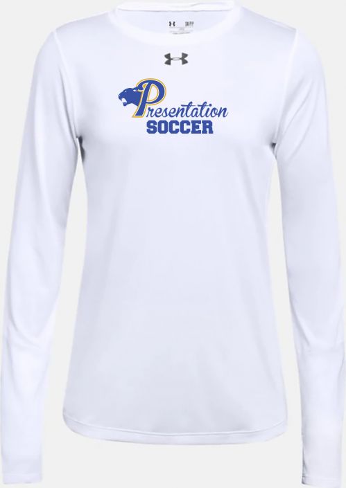Womens Under Armour Locker L/S Shirt, White